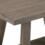 WYNDENHALL Stewart SOLID WOOD 48 inch Wide Industrial Entryway Bench in Driftwood - 48 W x 17 D x 20 H
