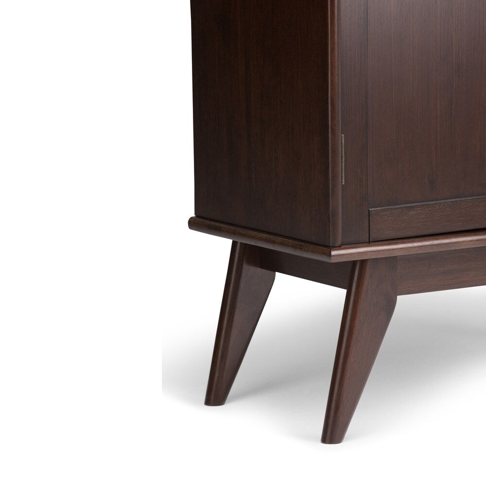 WYNDENHALL Tierney SOLID HARDWOOD 32 inch Wide Mid Century Modern Low Storage Cabinet - 32"w x 14"d x 31" h