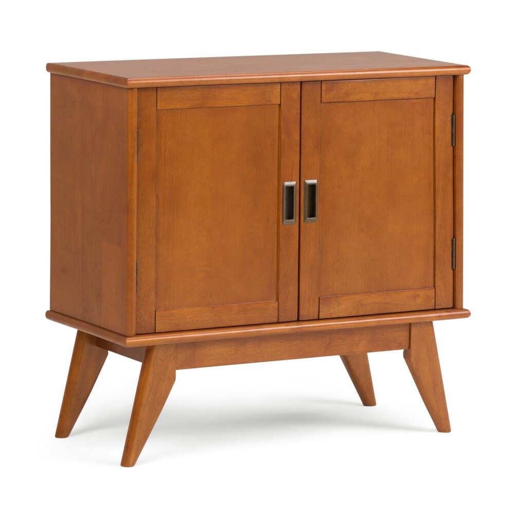 WYNDENHALL Tierney SOLID HARDWOOD 32 inch Wide Mid Century Modern Low Storage Cabinet - 32"w x 14"d x 31" h