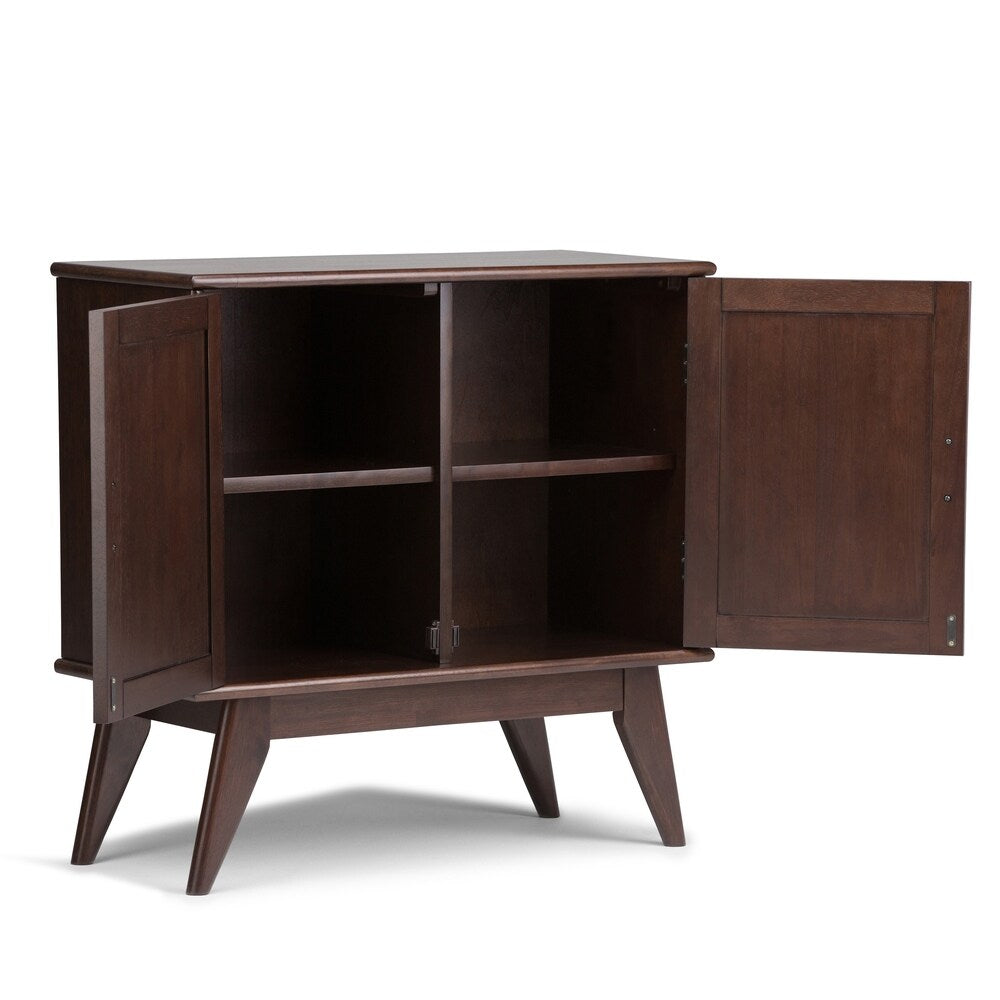 WYNDENHALL Tierney SOLID HARDWOOD 32 inch Wide Mid Century Modern Low Storage Cabinet - 32"w x 14"d x 31" h