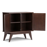 WYNDENHALL Tierney SOLID HARDWOOD 32 inch Wide Mid Century Modern Low Storage Cabinet - 32"w x 14"d x 31" h