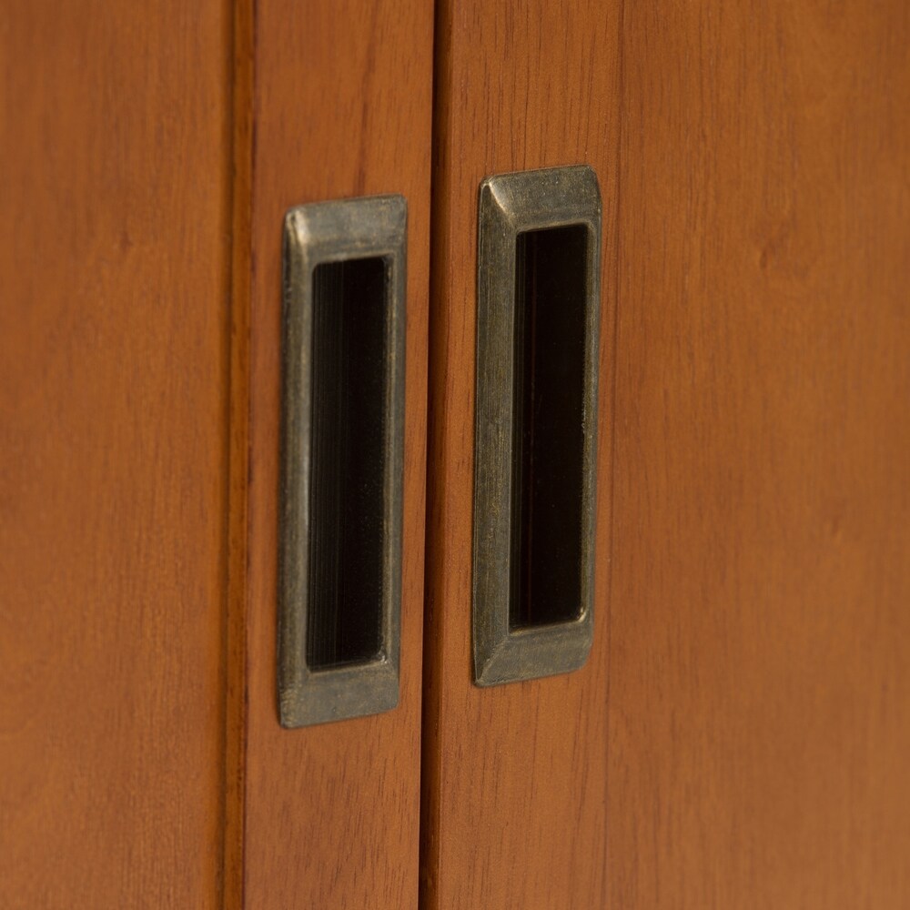 WYNDENHALL Tierney SOLID HARDWOOD 32 inch Wide Mid Century Modern Low Storage Cabinet - 32"w x 14"d x 31" h