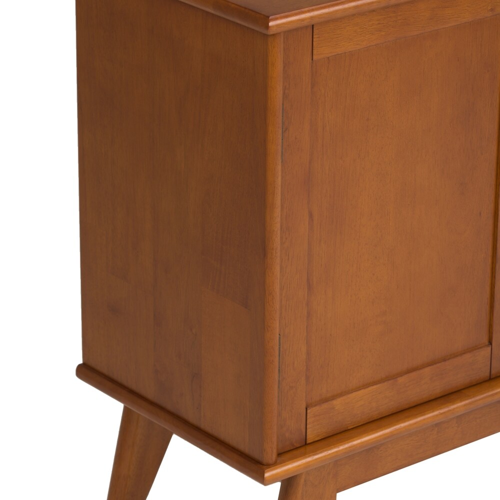 WYNDENHALL Tierney SOLID HARDWOOD 32 inch Wide Mid Century Modern Low Storage Cabinet - 32"w x 14"d x 31" h