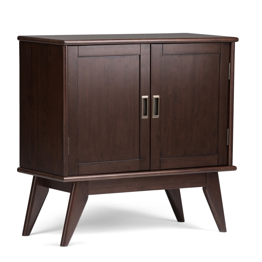 WYNDENHALL Tierney SOLID HARDWOOD 32 inch Wide Mid Century Modern Low Storage Cabinet - 32"w x 14"d x 31" h