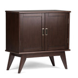 WYNDENHALL Tierney SOLID HARDWOOD 32 inch Wide Mid Century Modern Low Storage Cabinet - 32"w x 14"d x 31" h