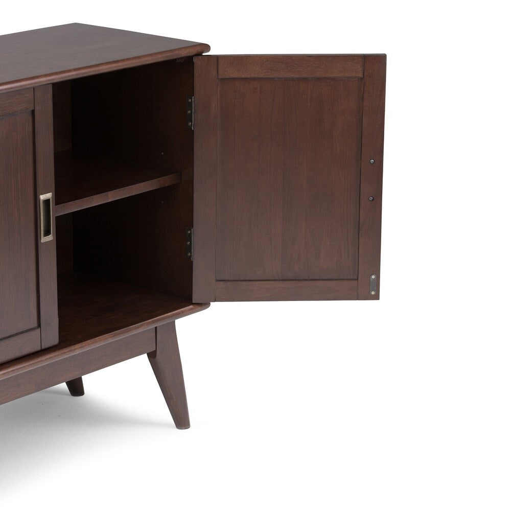 WYNDENHALL Tierney SOLID HARDWOOD 32 inch Wide Mid Century Modern Low Storage Cabinet - 32"w x 14"d x 31" h