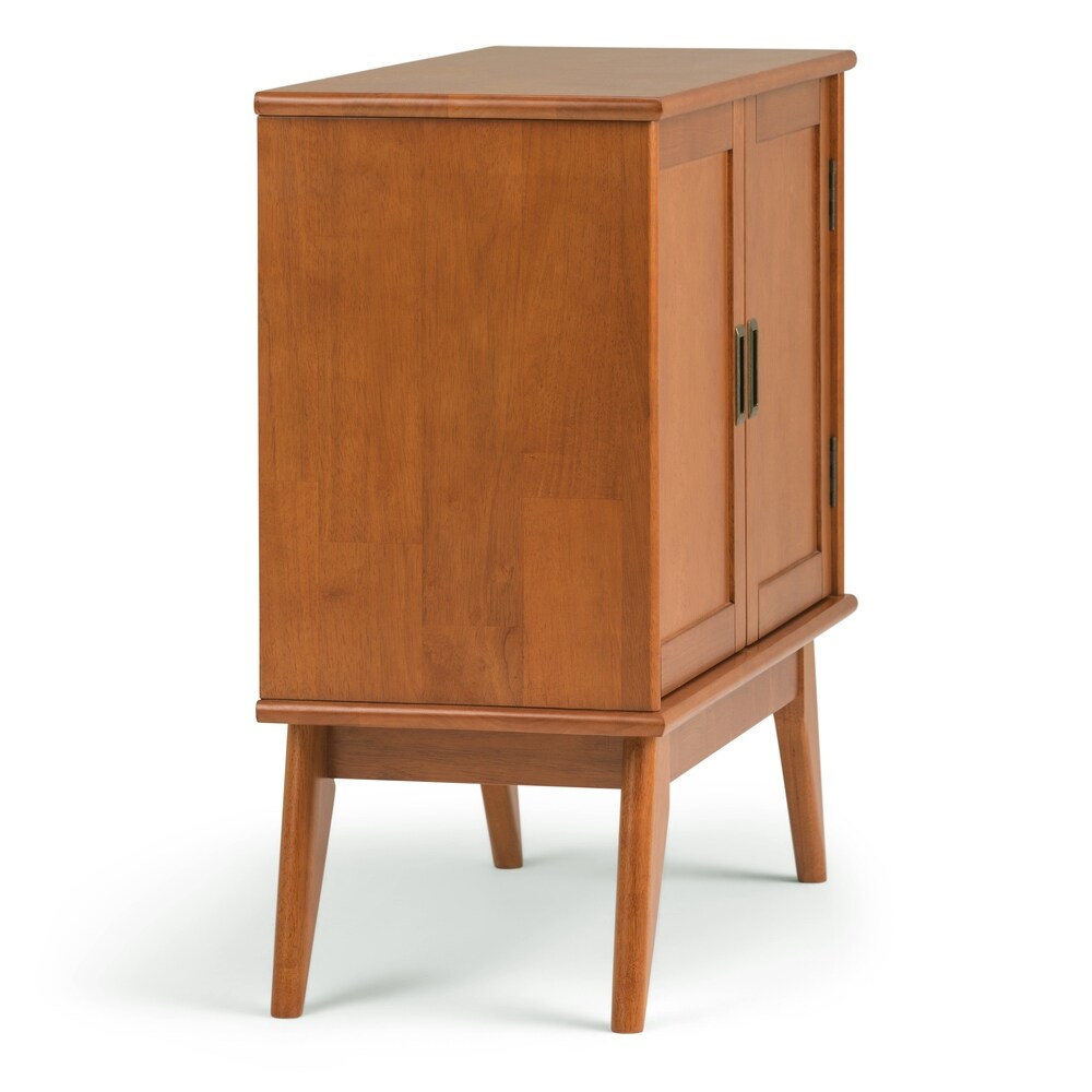WYNDENHALL Tierney SOLID HARDWOOD 32 inch Wide Mid Century Modern Low Storage Cabinet - 32"w x 14"d x 31" h