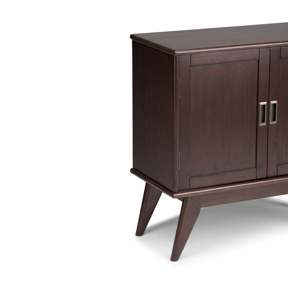WYNDENHALL Tierney SOLID HARDWOOD 32 inch Wide Mid Century Modern Low Storage Cabinet - 32"w x 14"d x 31" h