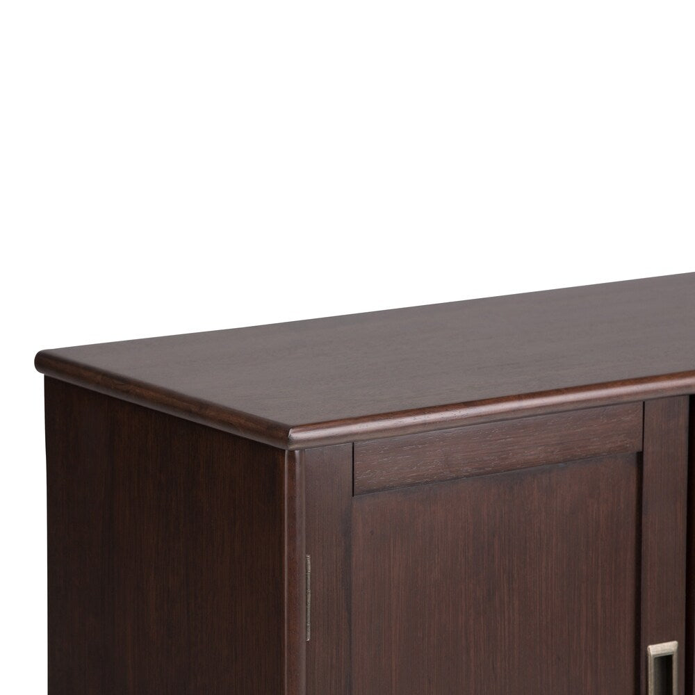 WYNDENHALL Tierney SOLID HARDWOOD 32 inch Wide Mid Century Modern Low Storage Cabinet - 32"w x 14"d x 31" h