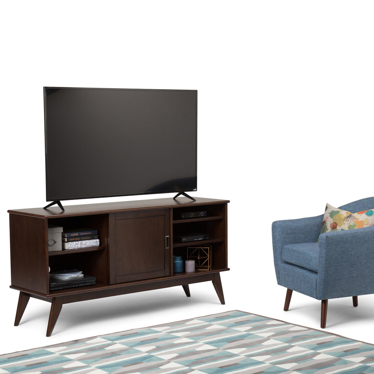 WYNDENHALL Tierney SOLID HARDWOOD 60 inch Wide Mid Century Modern TV M