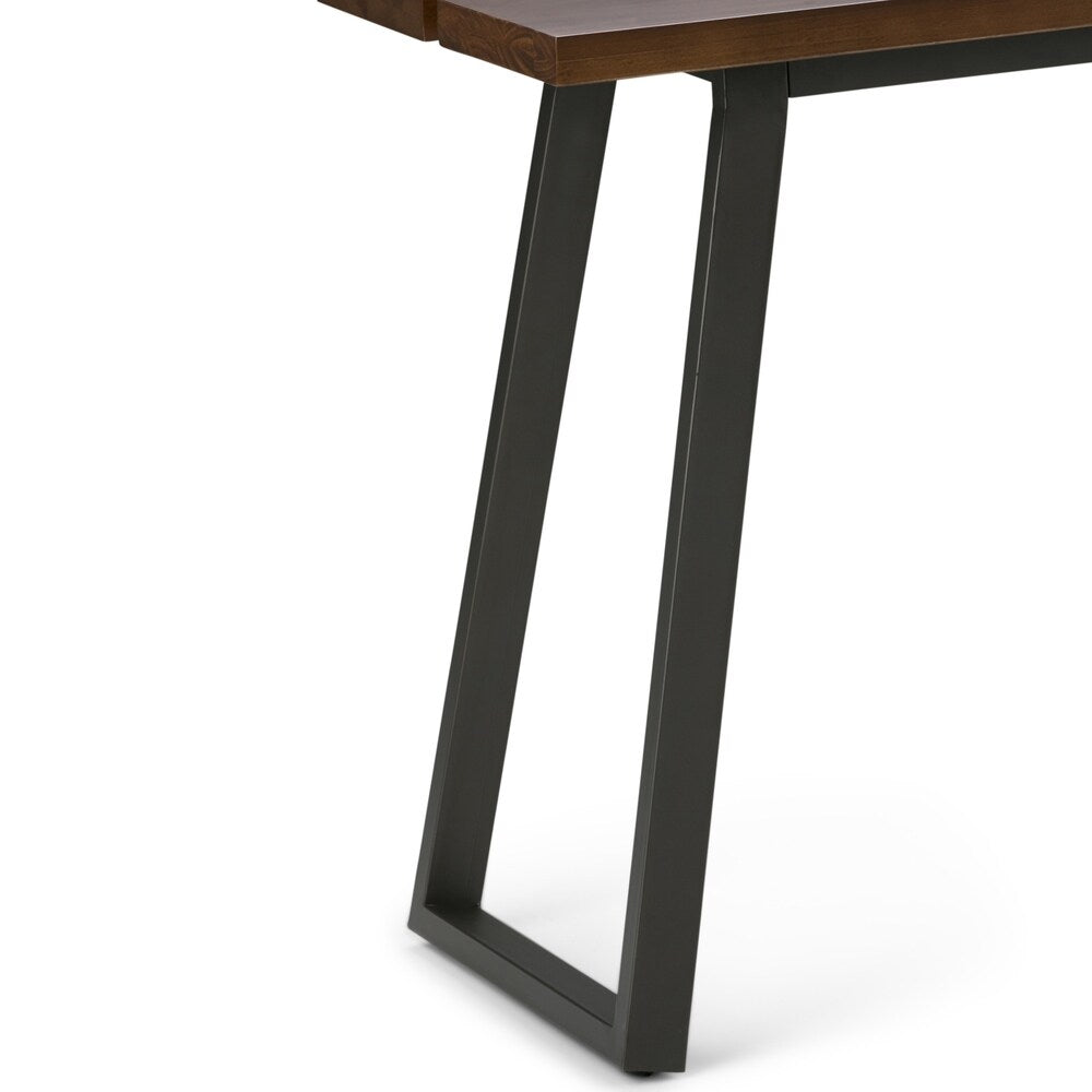 WYNDENHALL Tyson Solid Wood and Metal 54 inch Wide Modern Industrial Console Sofa Table in Light Walnut Brown