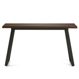 WYNDENHALL Tyson Solid Wood and Metal 54 inch Wide Modern Industrial Console Sofa Table in Light Walnut Brown