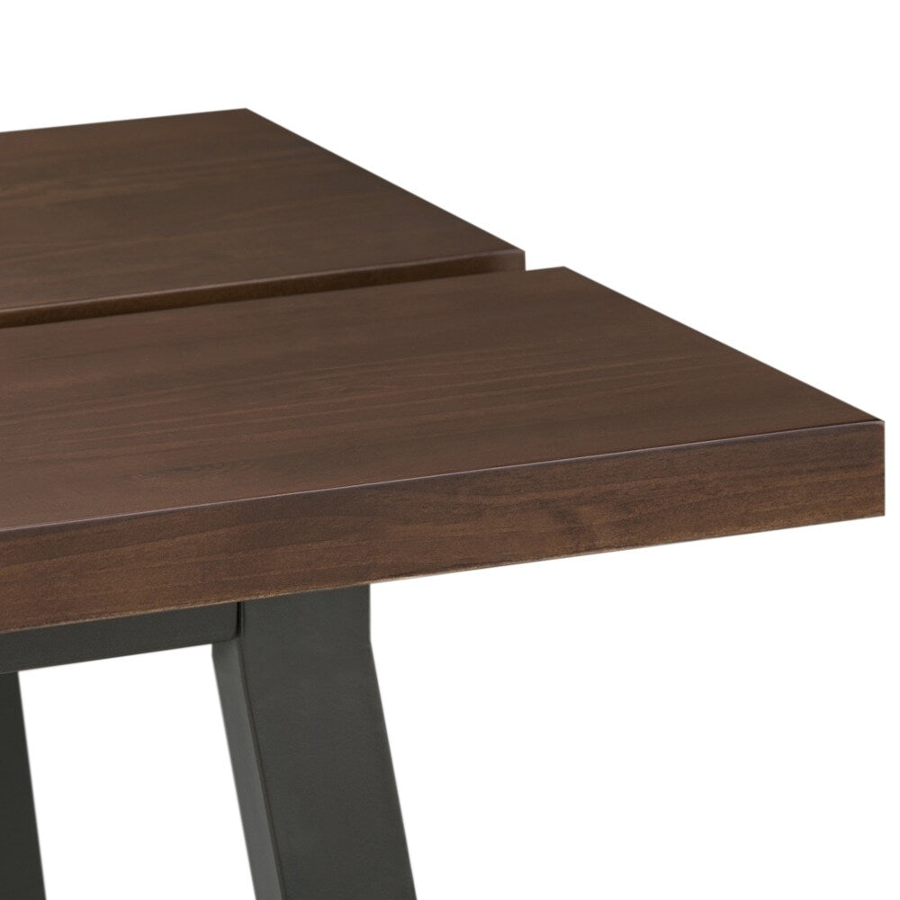 WYNDENHALL Tyson Solid Wood and Metal 54 inch Wide Modern Industrial Console Sofa Table in Light Walnut Brown