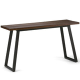 WYNDENHALL Tyson Solid Wood and Metal 54 inch Wide Modern Industrial Console Sofa Table in Light Walnut Brown