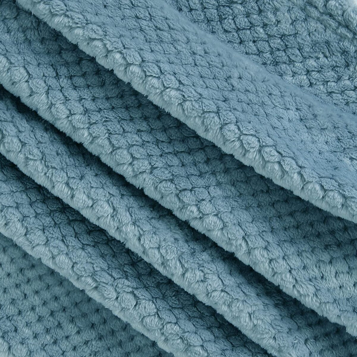 Waffle Textured Soft Fleece Blanket