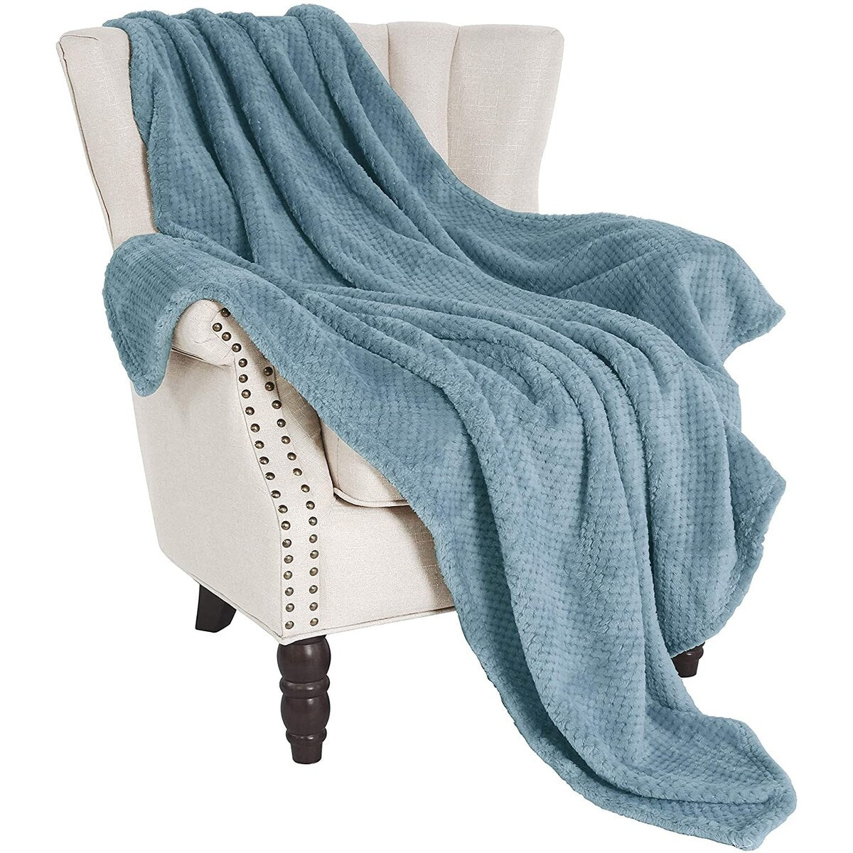 Waffle Textured Soft Fleece Blanket