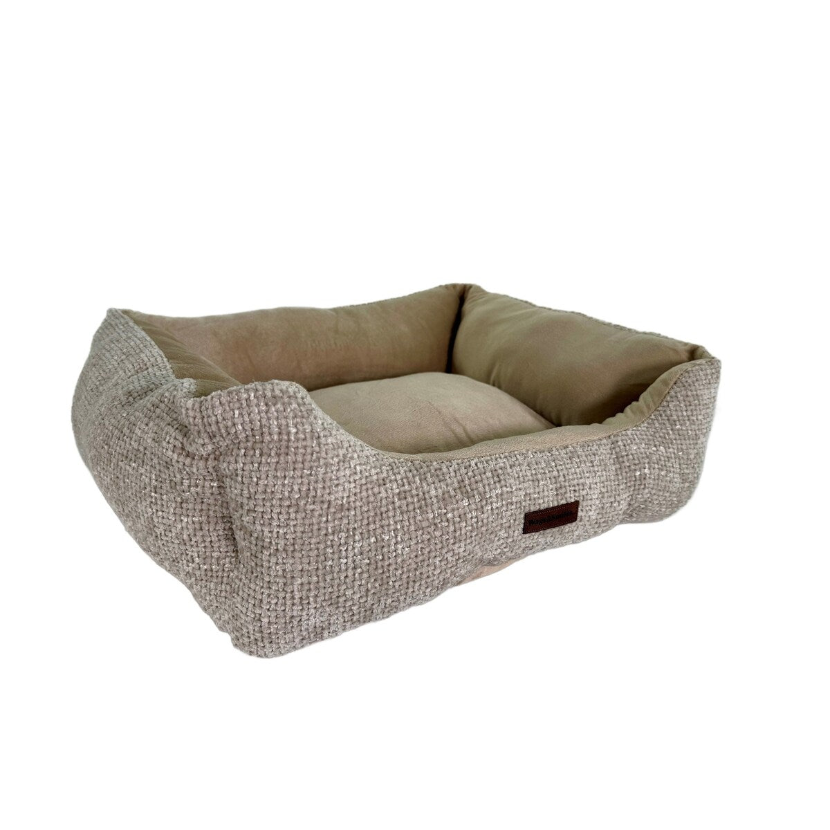 Wags & Smiles Bisque Chenille Pet Bed Small - 22"W x 18"D x 7"H