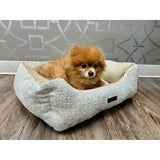Wags & Smiles Bisque Chenille Pet Bed Small - 22"W x 18"D x 7"H