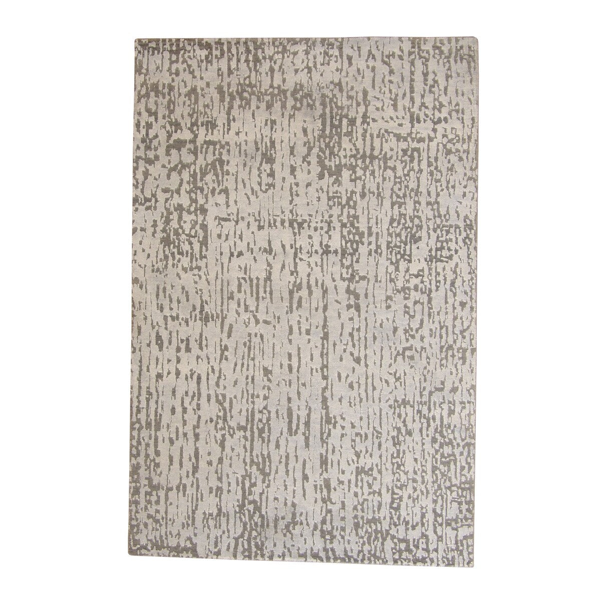 Wahi Rugs Modern Abstract High-low Carved Wool/Silk Hand Knotted Rug 4x6 - 4'1" x 6'2"