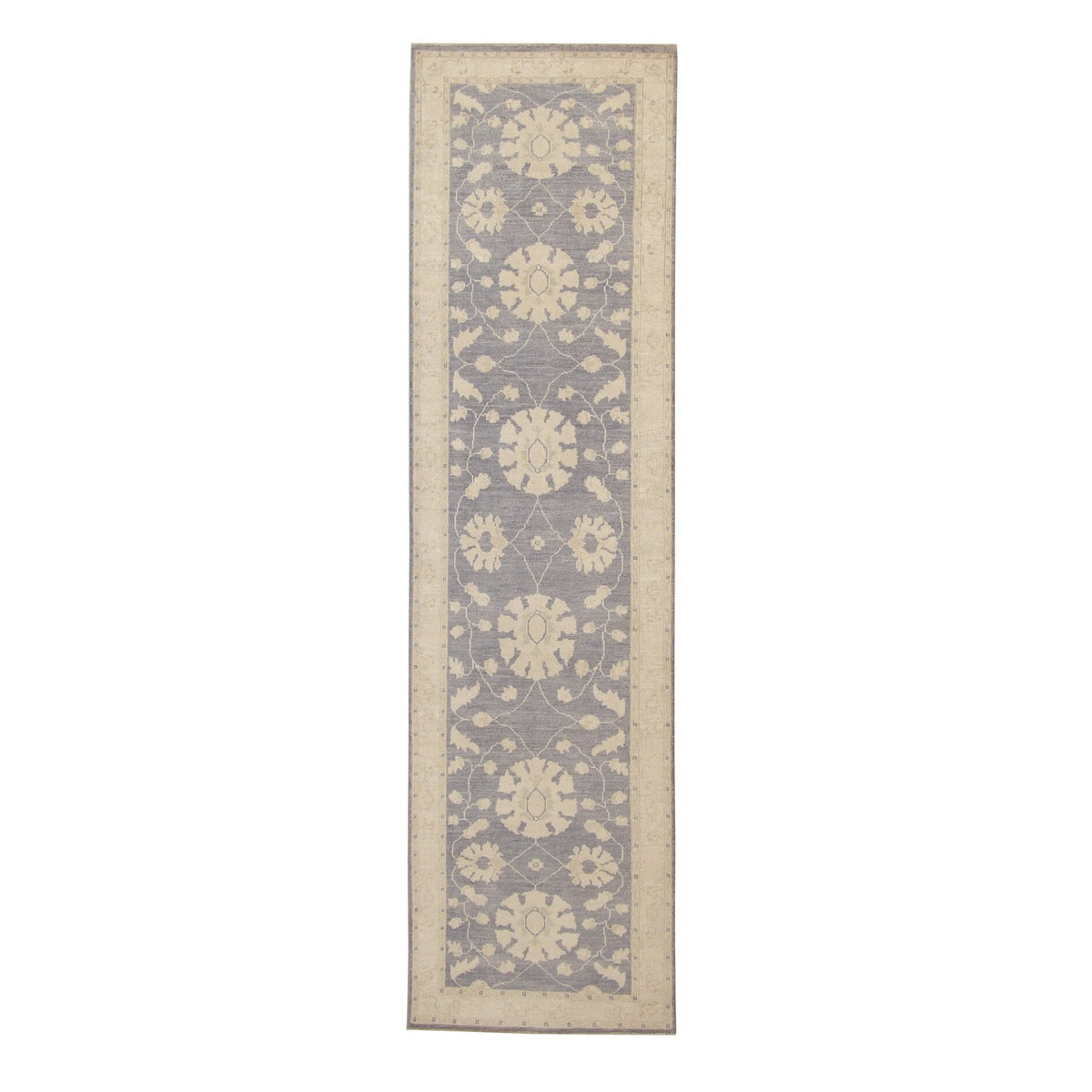 Wahi Rugs Oushak Whitewash Chobie Wool Hand Knotted Rug 2.7x9.8 - 2'3