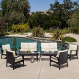 Waikiki Outdoor 8-piece Wicker Seating Set with Cushions by Christopher Knight Home