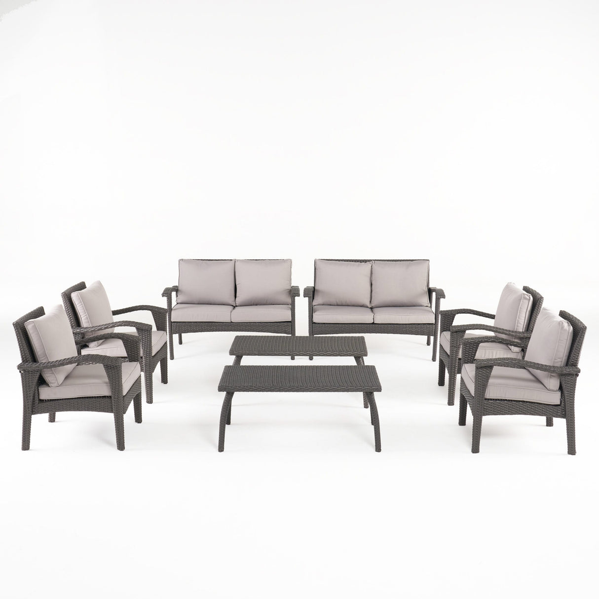 Waikiki Outdoor 8-piece Wicker Seating Set with Cushions by Christopher Knight Home