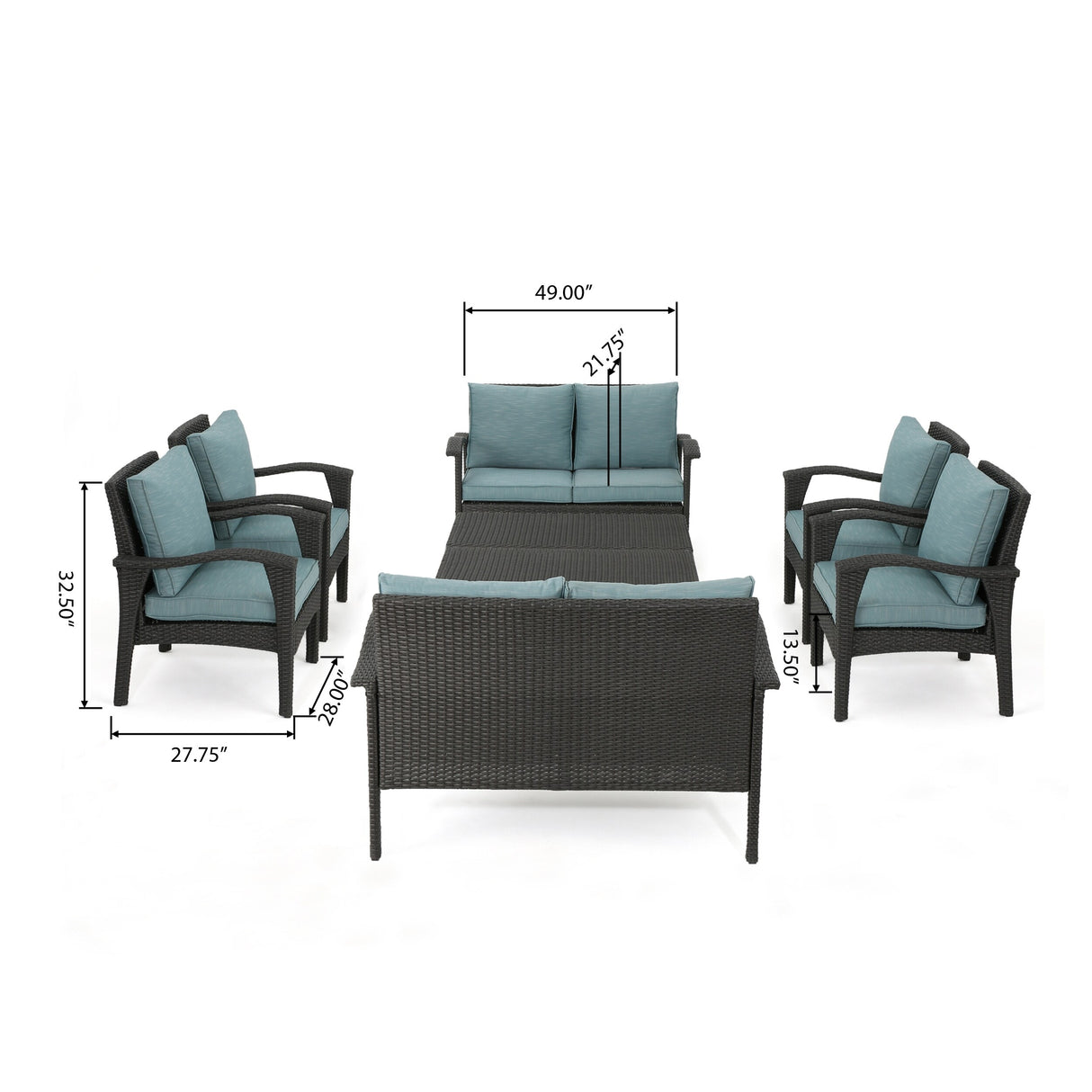 Waikiki Outdoor 8-piece Wicker Seating Set with Cushions by Christopher Knight Home