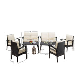 Waikiki Outdoor 8-piece Wicker Seating Set with Cushions by Christopher Knight Home