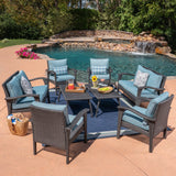 Waikiki Outdoor 8-piece Wicker Seating Set with Cushions by Christopher Knight Home