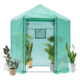 Walk-in Greenhouse Hexagonal Reinforced Frame Heavy Duty Plastic Reinforced Thickened Waterproof Insulation(6.9*7.5 ft)