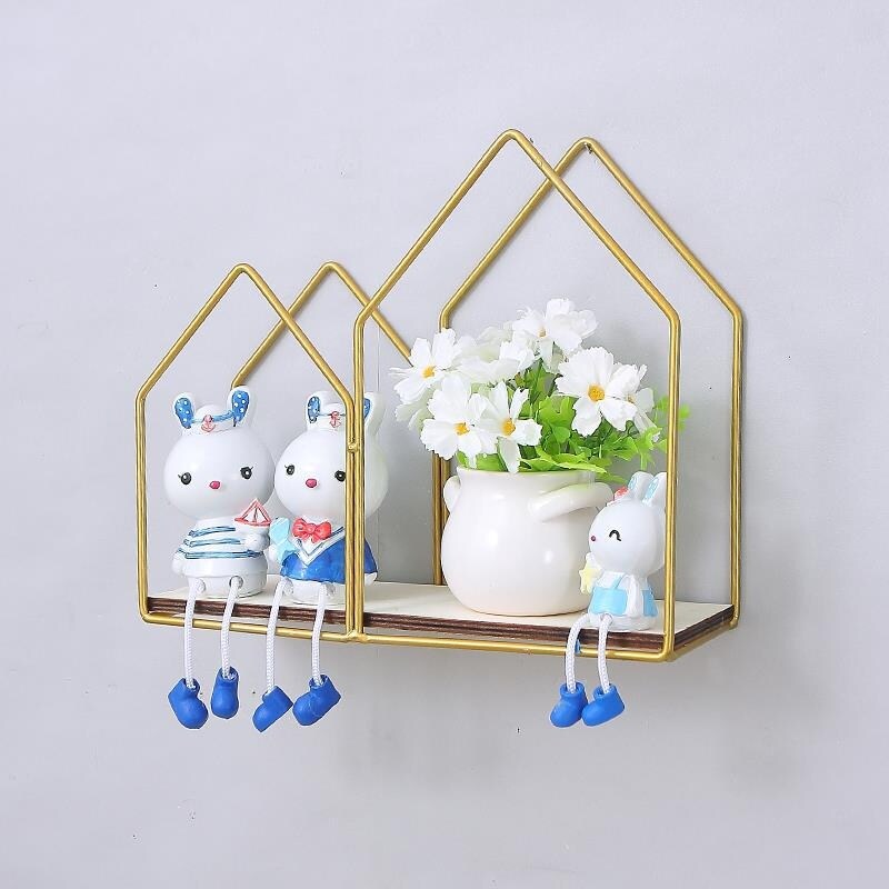 Wall Basket Kitchen Wall Hanging Bathroom Storage - Gold