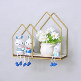 Wall Basket Kitchen Wall Hanging Bathroom Storage - Gold