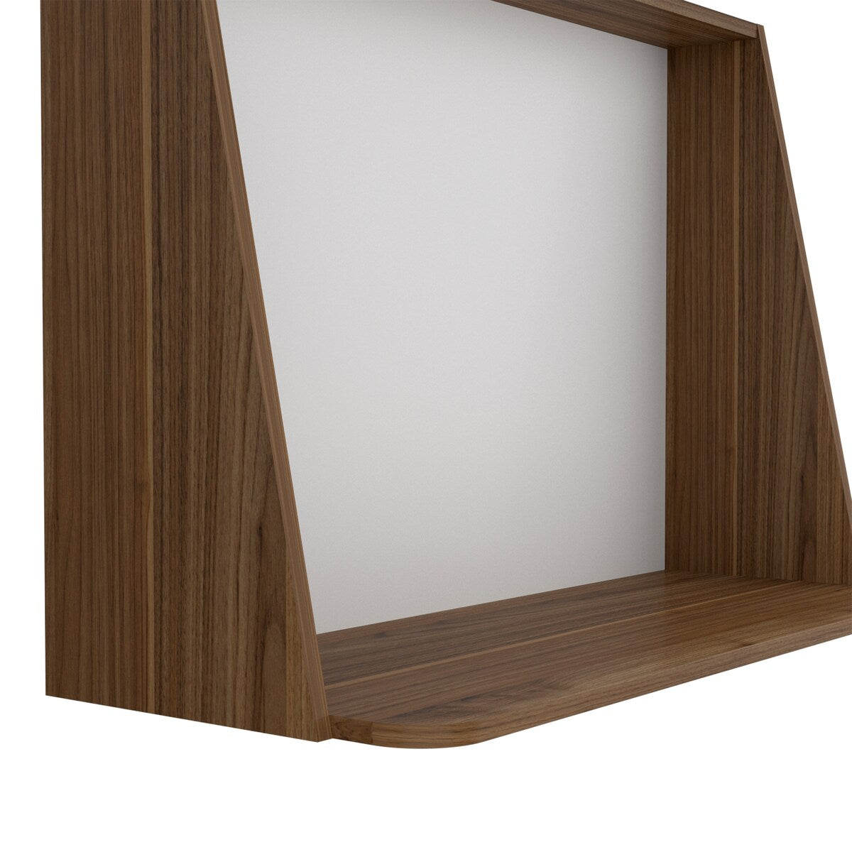 Wall Desk Afrec, Single Shelf, Mahogany / White Finish
