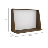 Wall Desk Afrec, Single Shelf, Mahogany / White Finish