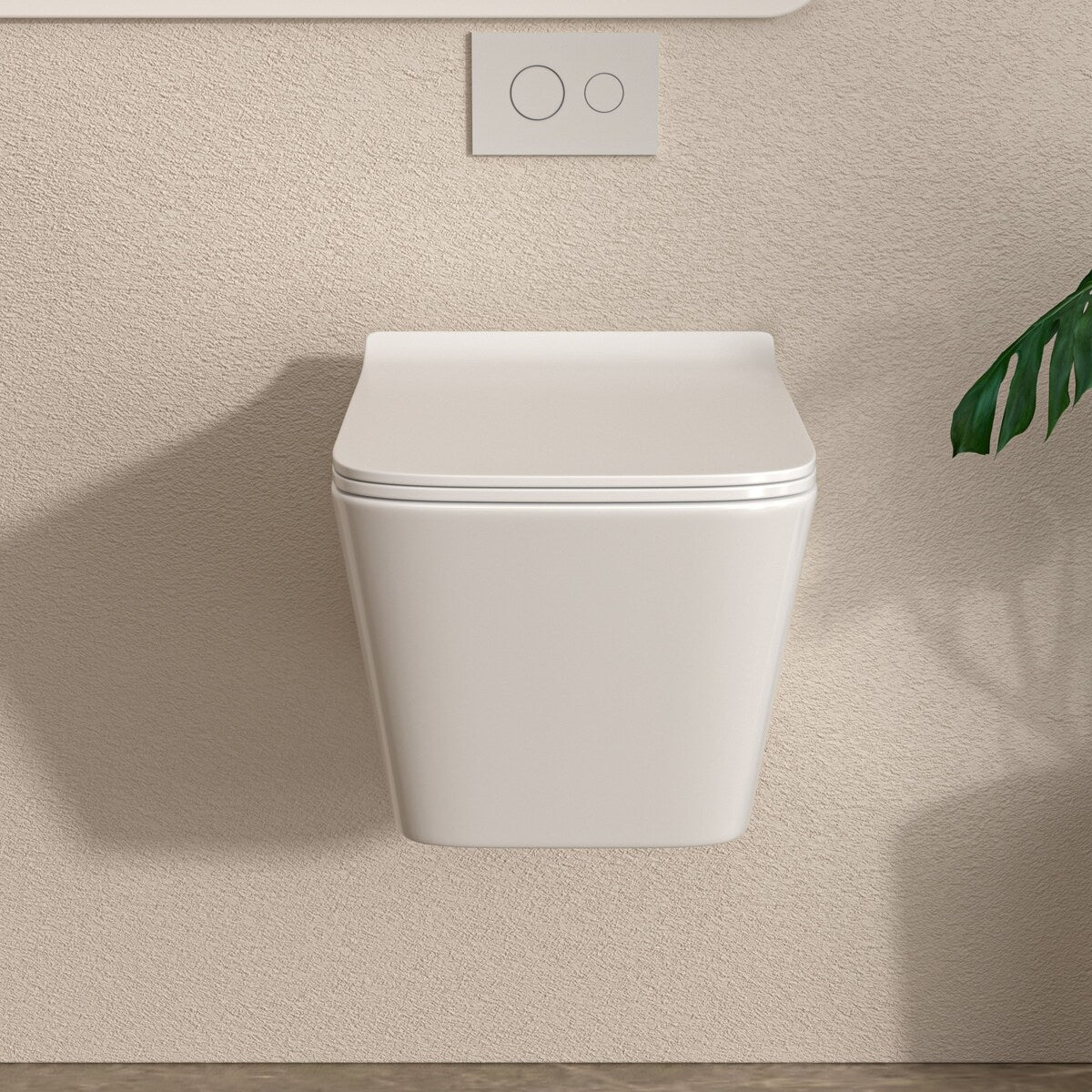 Wall Hung Toilet, Wall Mounted Elongated Toilet, White