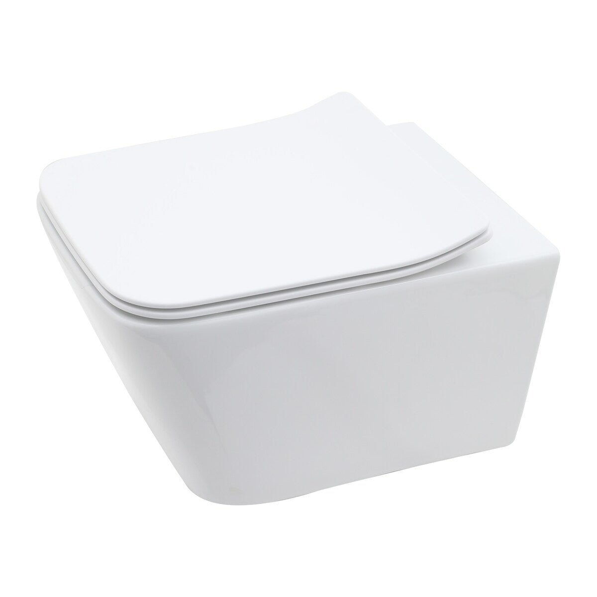 Wall Hung Toilet, Wall Mounted Elongated Toilet, White