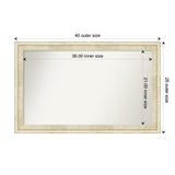 Wall Mirror Choose Your Custom Size - Large, Country Whitewash Wood