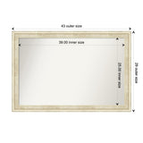 Wall Mirror Choose Your Custom Size - Large, Country Whitewash Wood