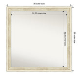 Wall Mirror Choose Your Custom Size - Large, Country Whitewash Wood