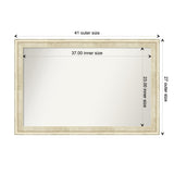Wall Mirror Choose Your Custom Size - Large, Country Whitewash Wood