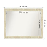 Wall Mirror Choose Your Custom Size - Large, Country Whitewash Wood