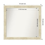 Wall Mirror Choose Your Custom Size - Large, Country Whitewash Wood