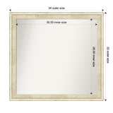 Wall Mirror Choose Your Custom Size - Large, Country Whitewash Wood