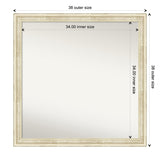 Wall Mirror Choose Your Custom Size - Large, Country Whitewash Wood