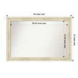 Wall Mirror Choose Your Custom Size - Large, Country Whitewash Wood
