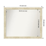 Wall Mirror Choose Your Custom Size - Large, Country Whitewash Wood