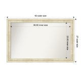 Wall Mirror Choose Your Custom Size - Large, Country Whitewash Wood