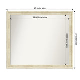 Wall Mirror Choose Your Custom Size - Large, Country Whitewash Wood