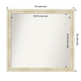 Wall Mirror Choose Your Custom Size - Large, Country Whitewash Wood