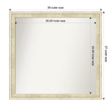 Wall Mirror Choose Your Custom Size - Large, Country Whitewash Wood